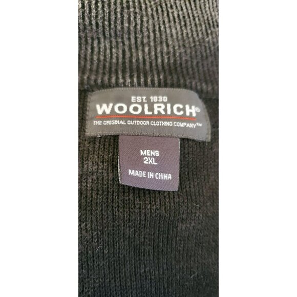 Woolrich Men's Gray Black Quarter Zip Pull Over Shirt XXL Detailed Long Sleeve - Picture 3 of 6